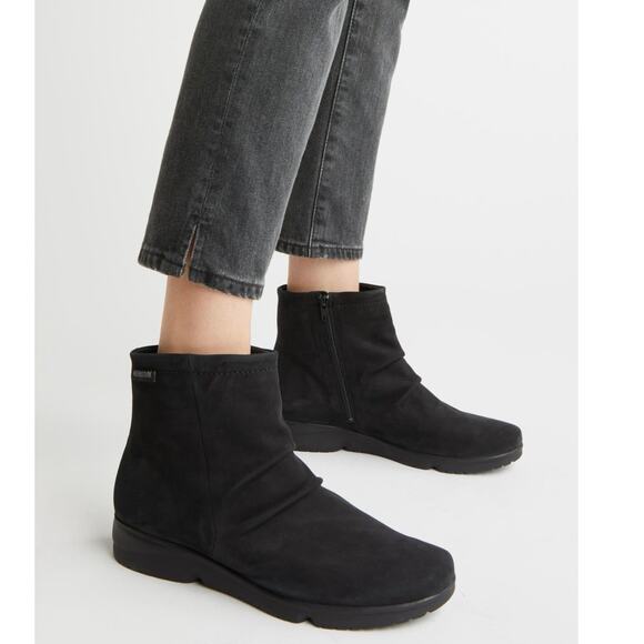 Mephisto Rezia Black Leather Slouchy Low Heel Comfort Ankle Boots womens 6 new
